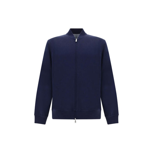 Felpa blu in cotone Brunello Cucinelli