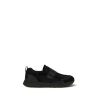 Prada Black Calf Leather Bos Taurus Athletic Sneakers