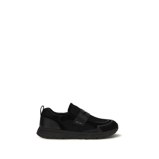 Sneakers Athletic Prada in pelle di vitello nera Bos Taurus