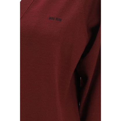 Miu Miu Bordeaux Wool Oves Aries Cardigan