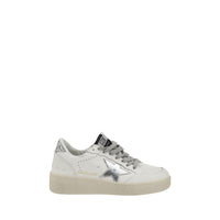 Golden Goose Sneakers basse in pelle di vitello argentata Bos Taurus