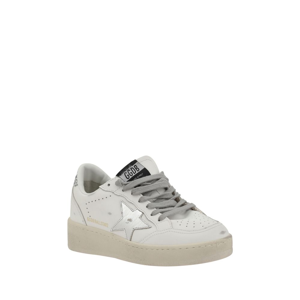Golden Goose Sneakers basse in pelle di vitello argentata Bos Taurus
