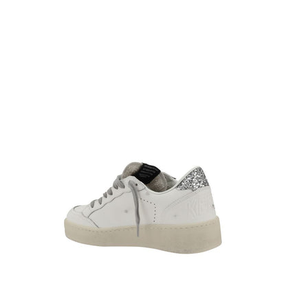 Golden Goose Sneakers basse in pelle di vitello argentata Bos Taurus
