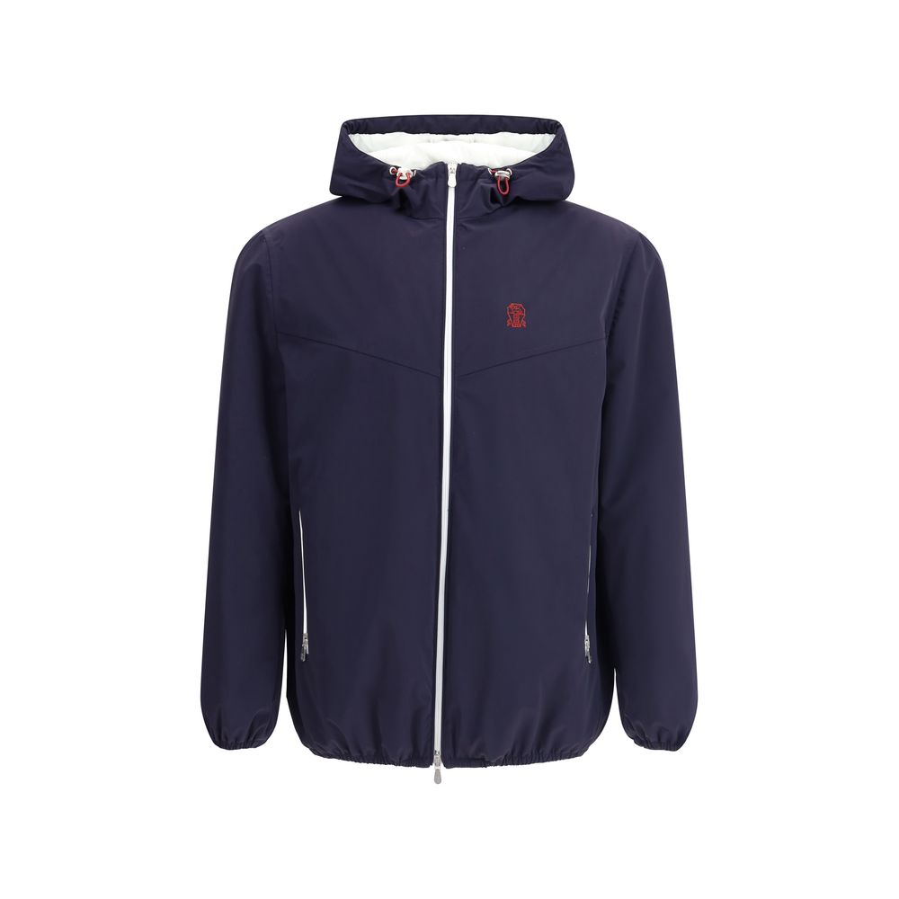 Brunello Cucinelli blå skaljacka i nylon