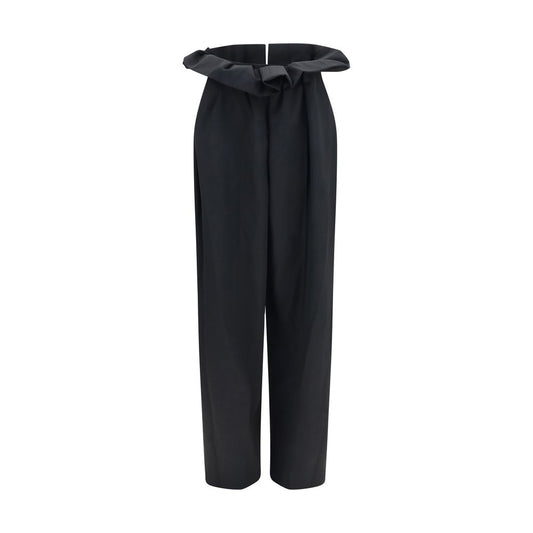 Khaite Pantaloni Casual Aries Oves in Lana Nera