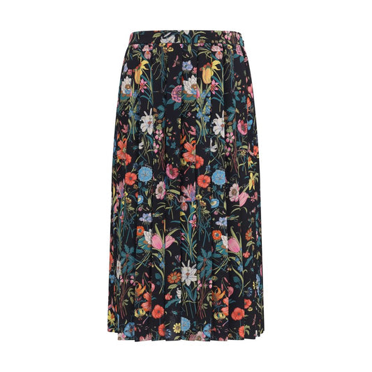 Gonna midi Gucci in seta multicolore