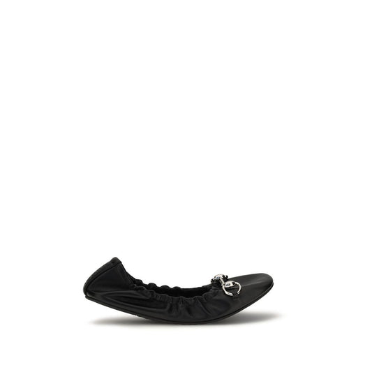 Ballerine Gucci in pelle di vitello nera Bos Taurus