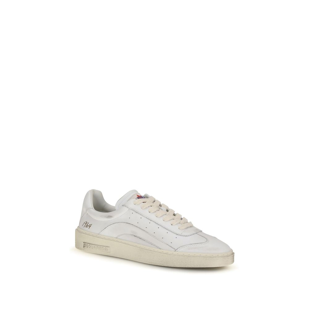 Sneakers basse Dsquared² in pelle di vitello bianca Bos Taurus