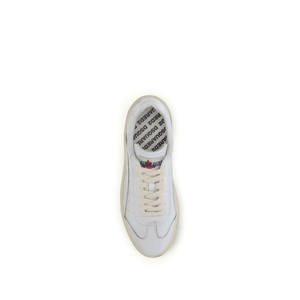 Sneakers basse Dsquared² in pelle di vitello bianca Bos Taurus