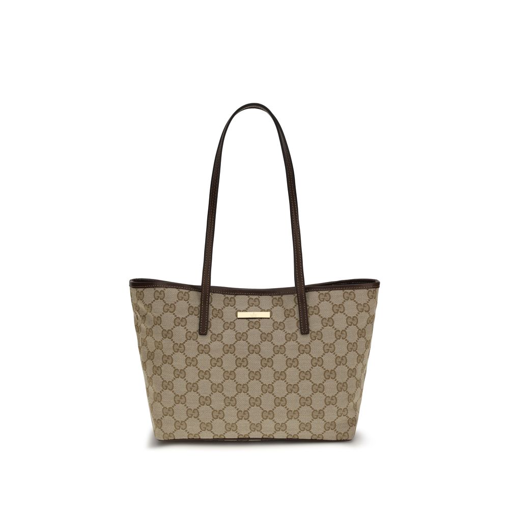 Gucci handväska i beigt tyg