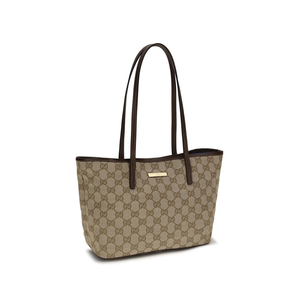 Gucci handväska i beigt tyg
