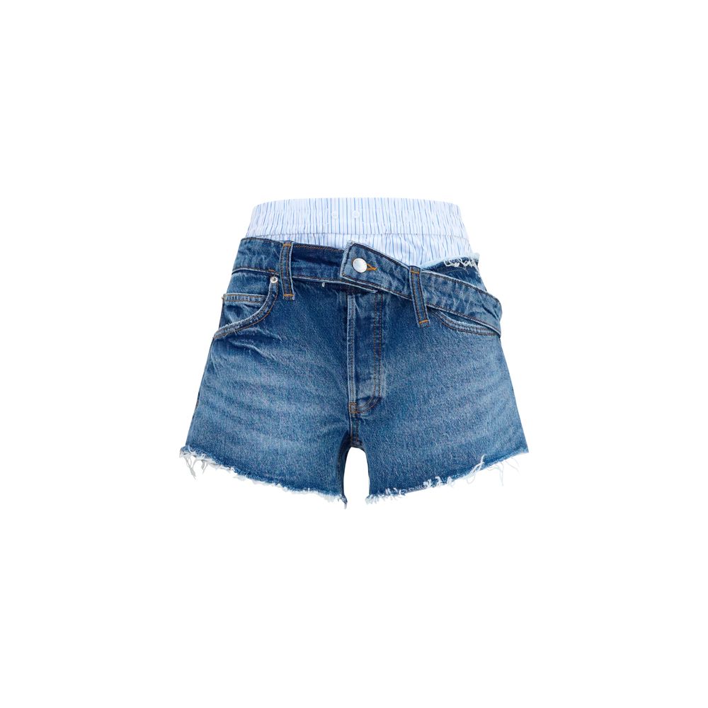 Alexander Wang blå bomullsbermuda-shorts