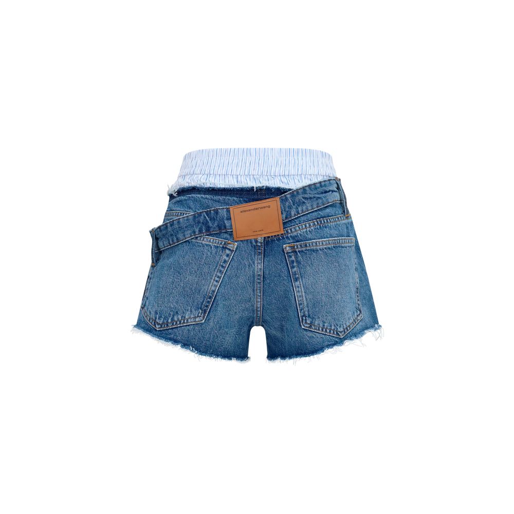 Alexander Wang blå bomullsbermuda-shorts