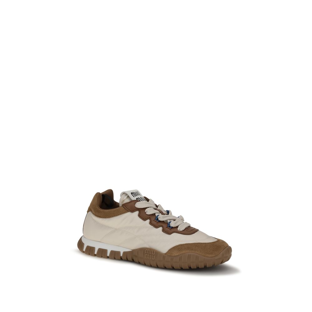 Miu Miu Sneakers atletiche beige in poliammide