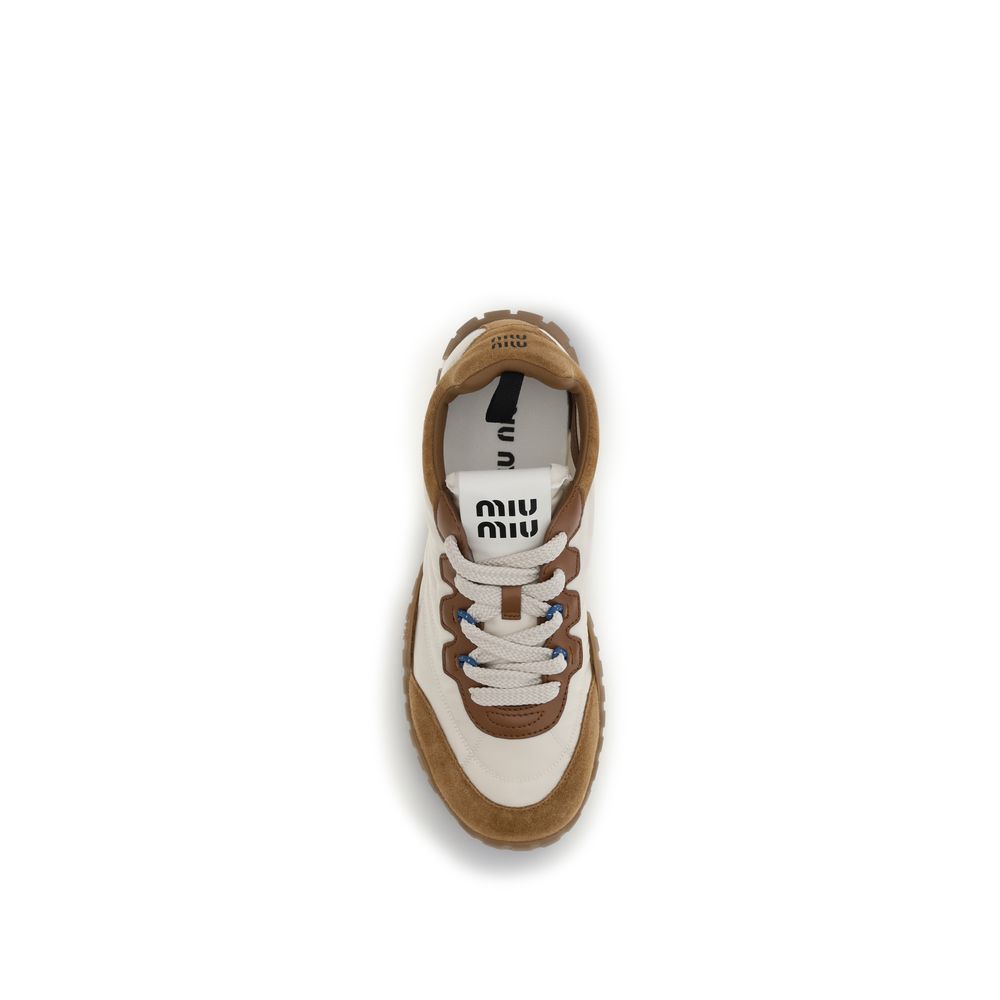 Miu Miu Sneakers atletiche beige in poliammide