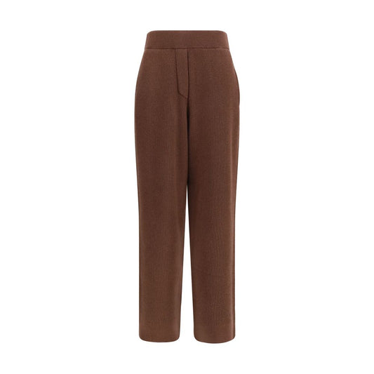 Brunello Cucinelli Pantaloni Casual Marroni in Cashmere