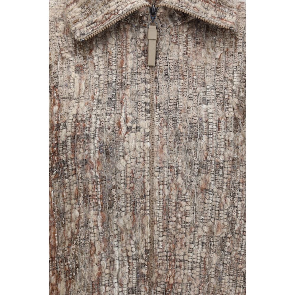 Cardigan Brunello Cucinelli in mohair beige