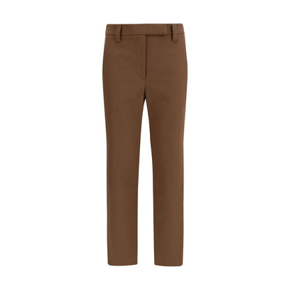 Brunello Cucinelli Pantaloni Casual Marroni in Elastan