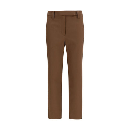 Brunello Cucinelli Pantaloni Casual Marroni in Elastan
