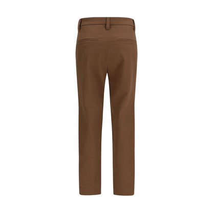 Brunello Cucinelli Pantaloni Casual Marroni in Elastan