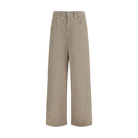 Brunello Cucinelli Pantaloni casual in cotone beige