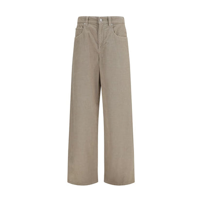 Brunello Cucinelli Pantaloni casual in cotone beige
