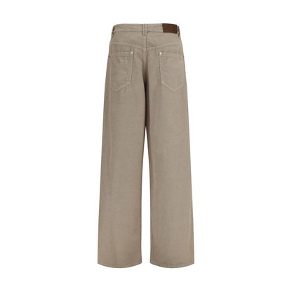 Brunello Cucinelli Pantaloni casual in cotone beige