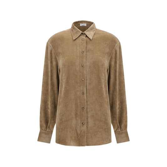 Chemise en viscose beige Brunello Cucinelli