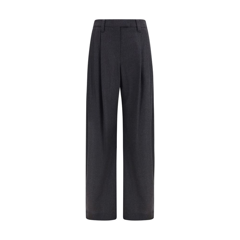 Brunello Cucinelli Pantaloni eleganti grigi in lana Oves Aries