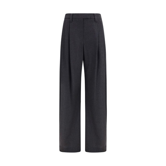 Brunello Cucinelli Pantaloni eleganti grigi in lana Oves Aries