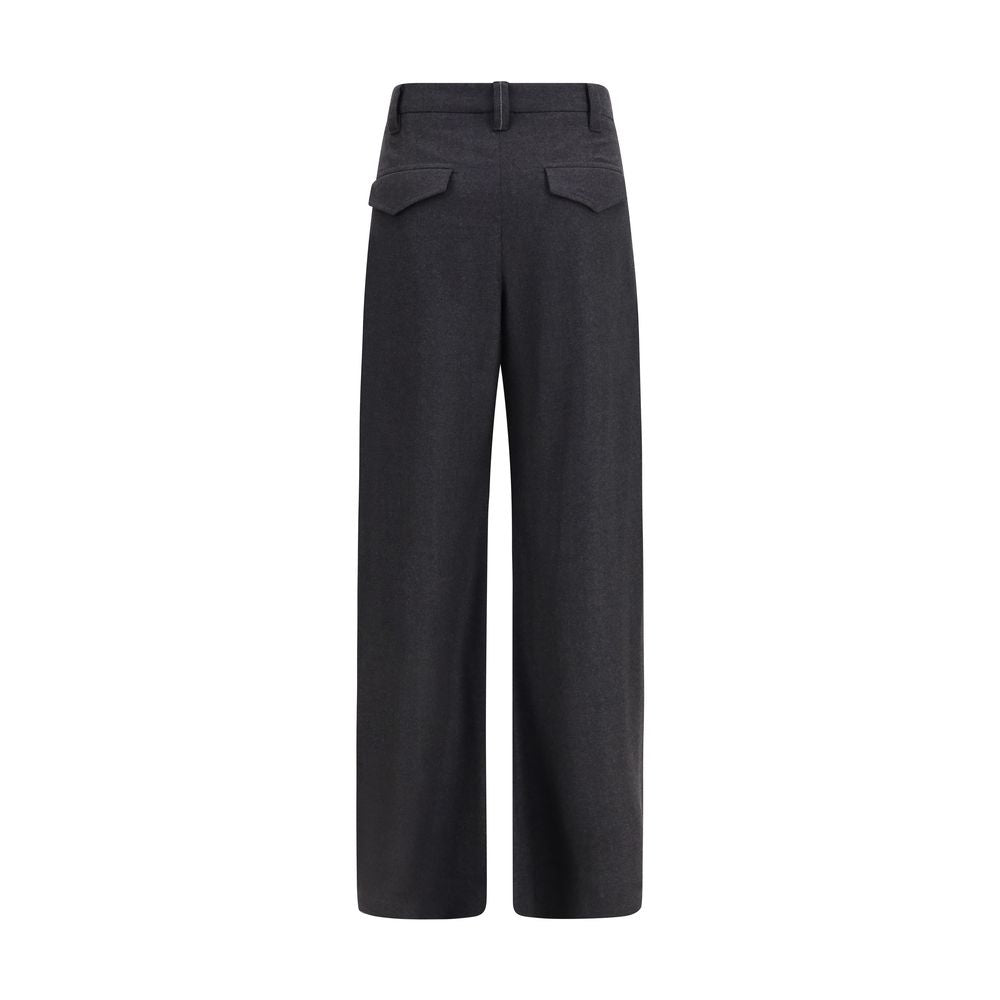 Brunello Cucinelli Pantaloni eleganti grigi in lana Oves Aries
