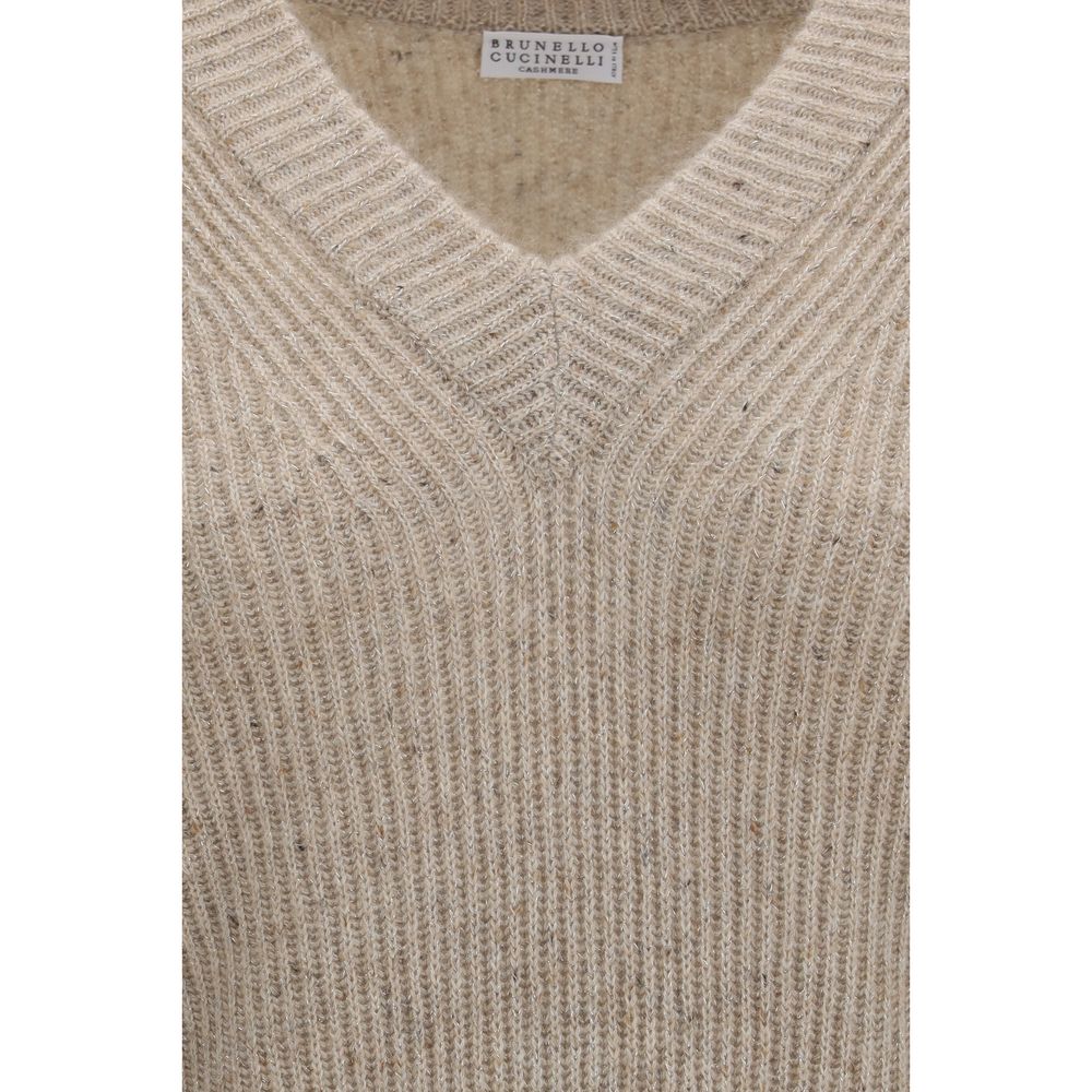 Brunello Cucinelli Felpa Beige in Cashmere