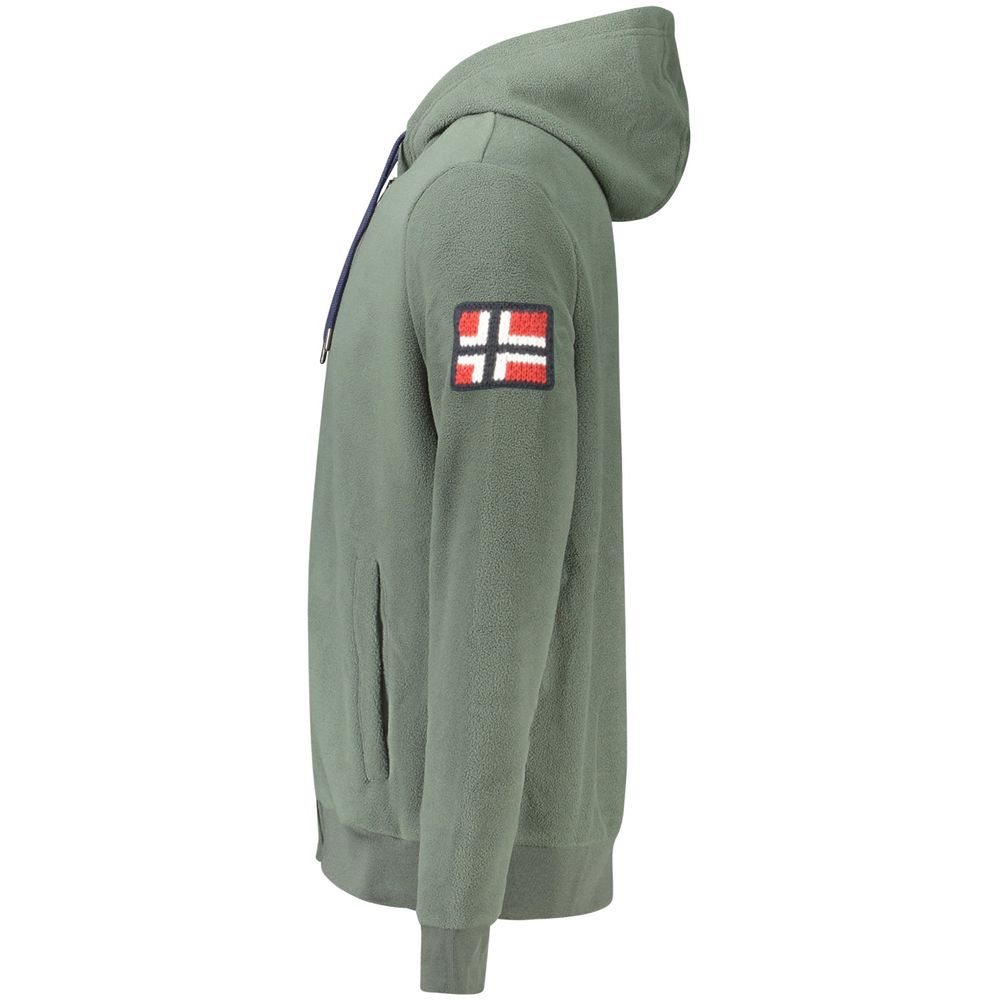 Norvegia 1963 Felpa con cappuccio da uomo in poliestere verde