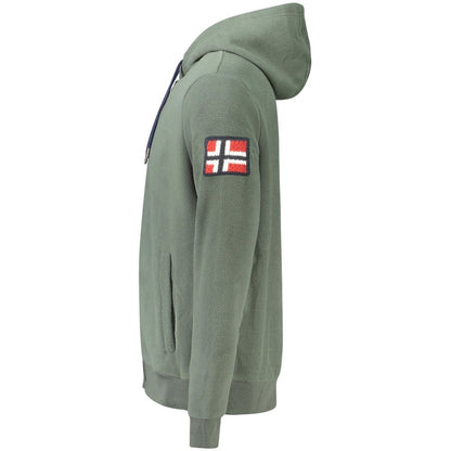 Norvegia 1963 Felpa con cappuccio da uomo in poliestere verde