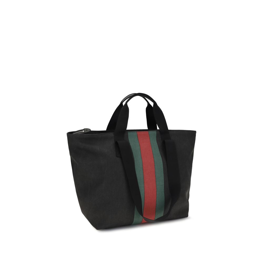Gucci Schultertasche aus schwarzem Stoff