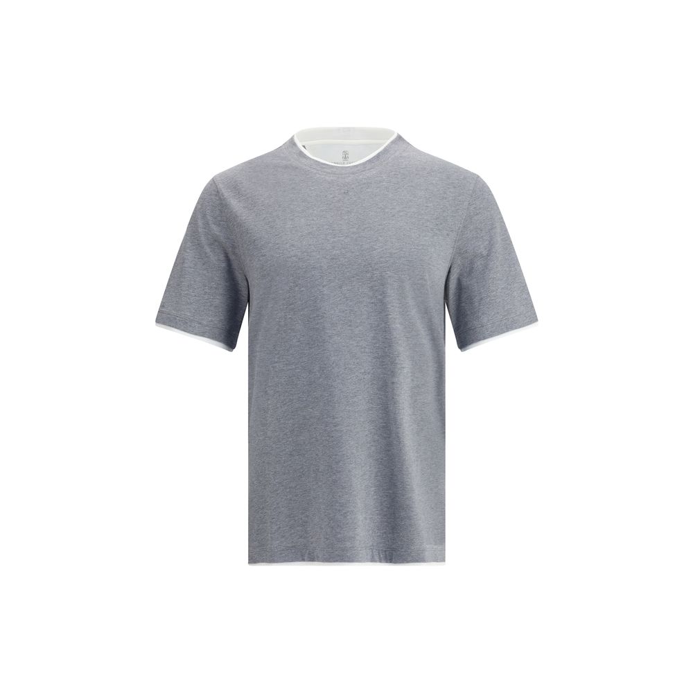 T-shirt grigia in cotone Brunello Cucinelli