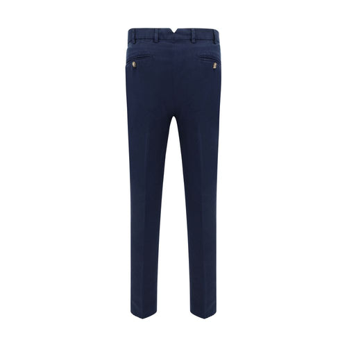 Pantalones informales de algodón azul Brunello Cucinelli