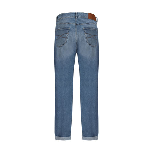 Vaqueros rectos de algodón azul Brunello Cucinelli