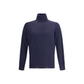 Jersey de cuello vuelto Brunello Cucinelli de lana azul Oves Aries