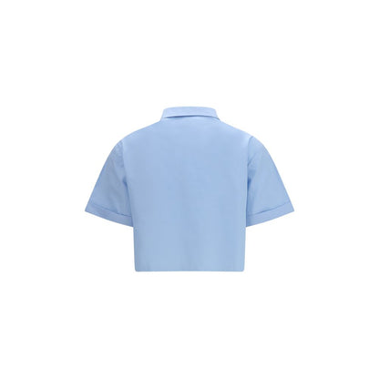 Chemise Miu Miu manches courtes en coton bleu