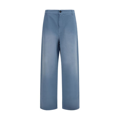 Pantaloni Casual Miu Miu in Cotone Blu