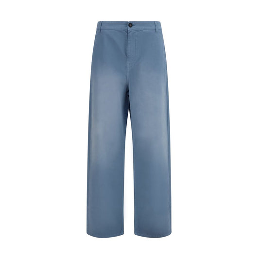 Pantaloni Casual Miu Miu in Cotone Blu