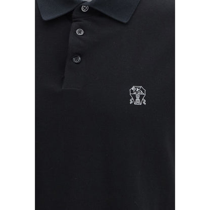Chemise noire en coton Brunello Cucinelli