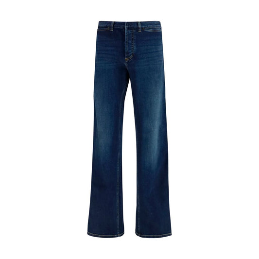 Jeans svasati Gucci in cotone blu