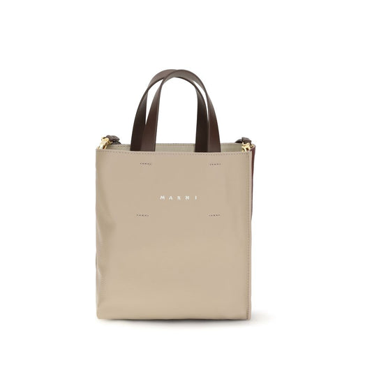 Borsa Marni in pelle di vitello beige
