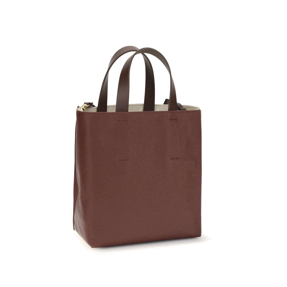 Marni handtas van beige kalfsleer (Bos taurus)