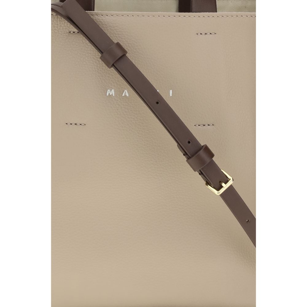 Marni handtas van beige kalfsleer (Bos taurus)
