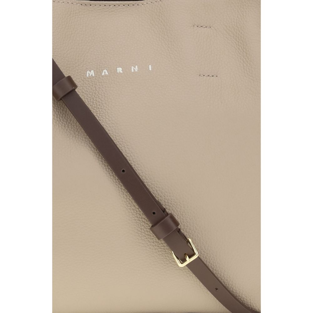 Marni Beige Kalfsleren Bos Taurus Schoudertas