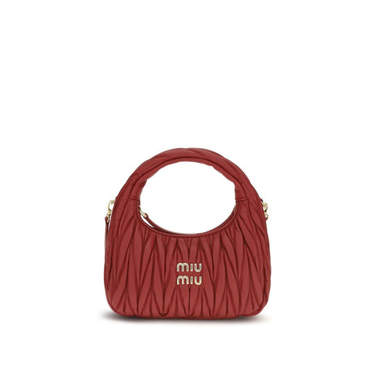 Borsa Miu Miu in pelle di vitello rossa Bos Taurus