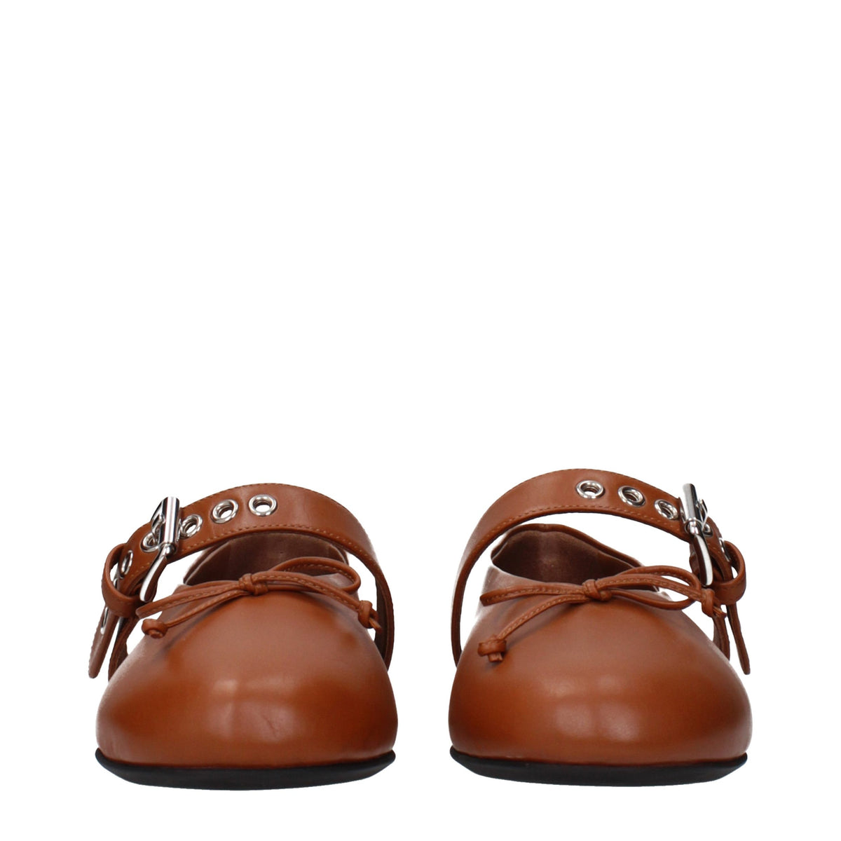 Ballerine in pelle marrone Miu Miu